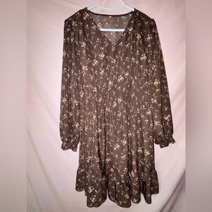 Floral Brown Dress